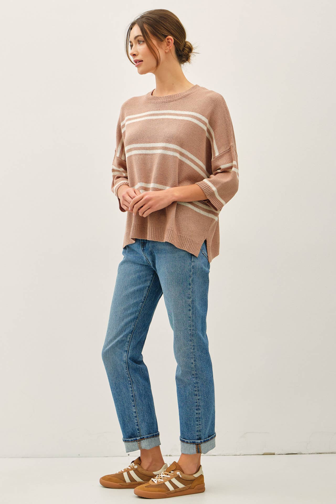 Essential Drop Shoulder Striped Sweater