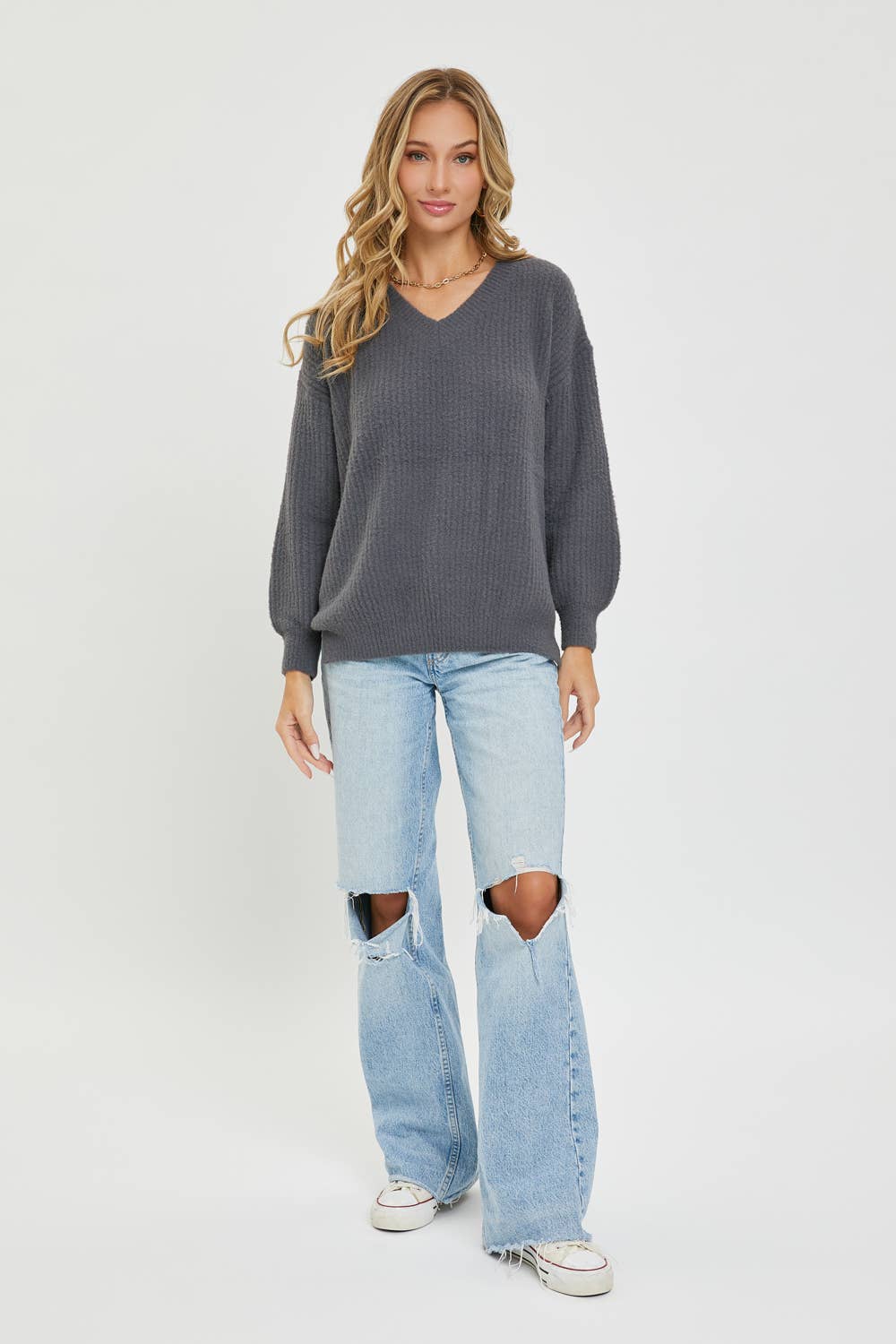 EVERYDAY CASUAL SWEATER: Brown / Contemporary / L