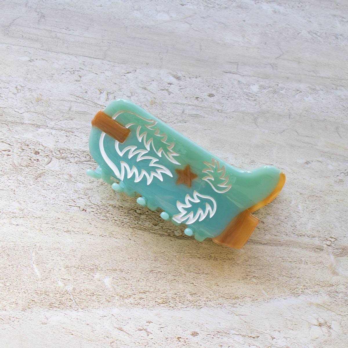 Eco Western Cowboy Boots Hair Claw Clip