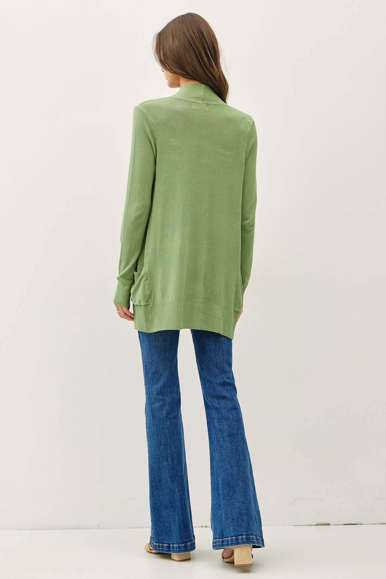 Essential Cotton Blend Open Front Cardigan