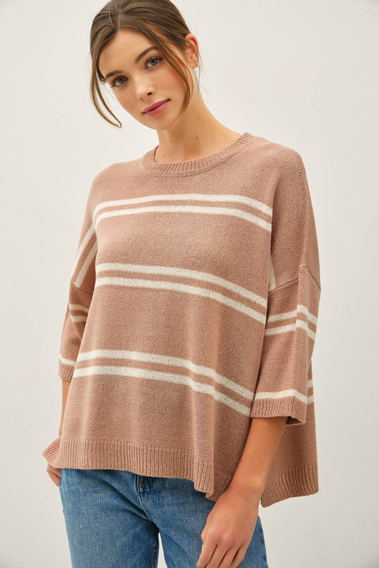 Essential Drop Shoulder Striped Sweater