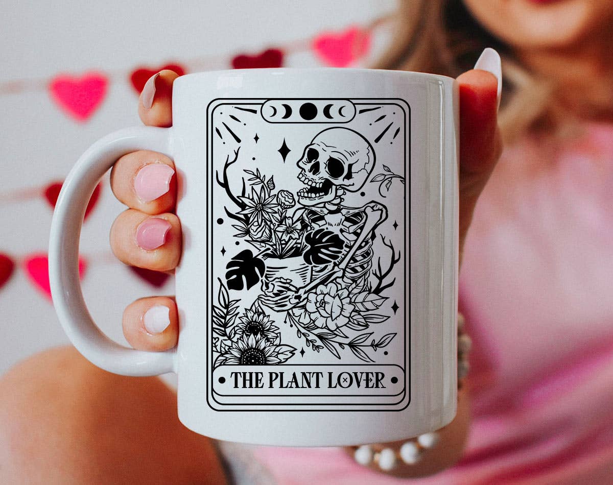 The Plant Lover Tarot Black & White - Plant Lover Coffee Mug