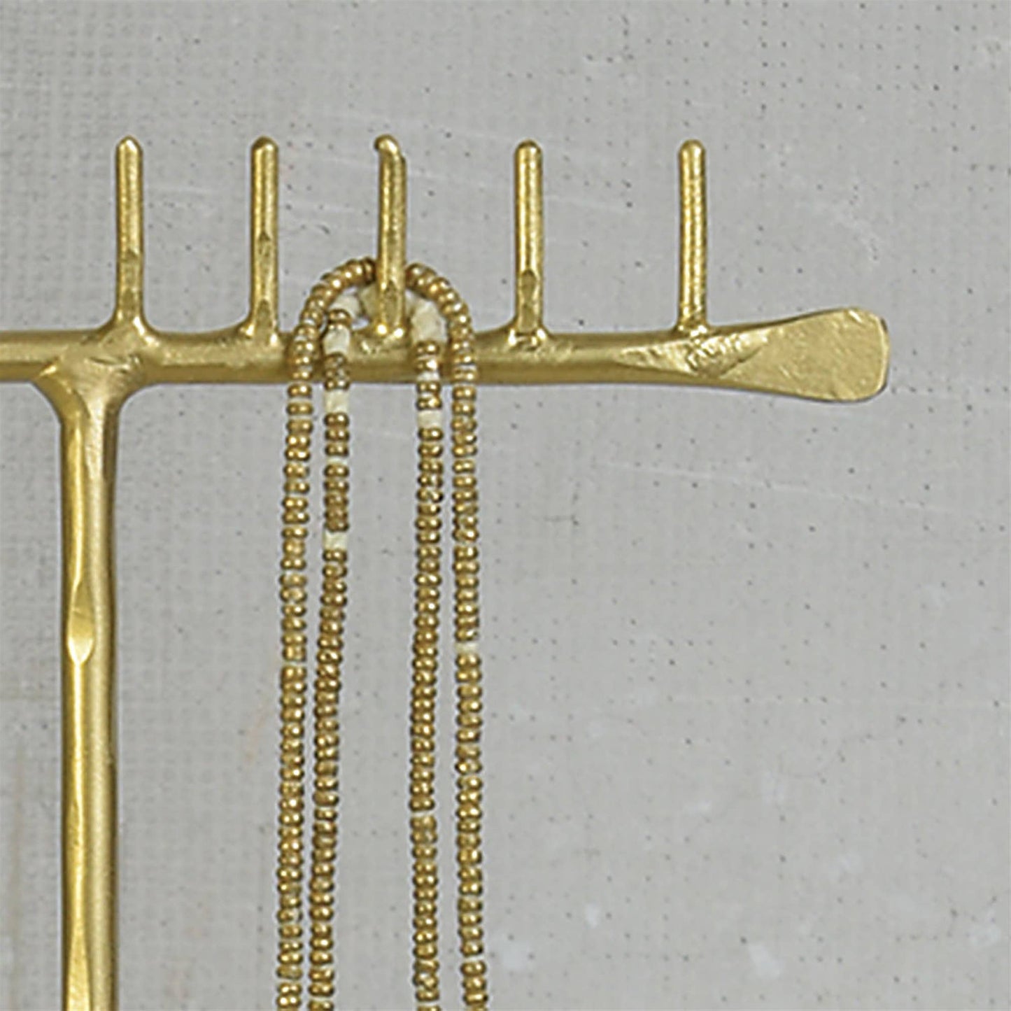 Maddox Forged Iron Jewelry T Stand With Pegs - 14 - Brass