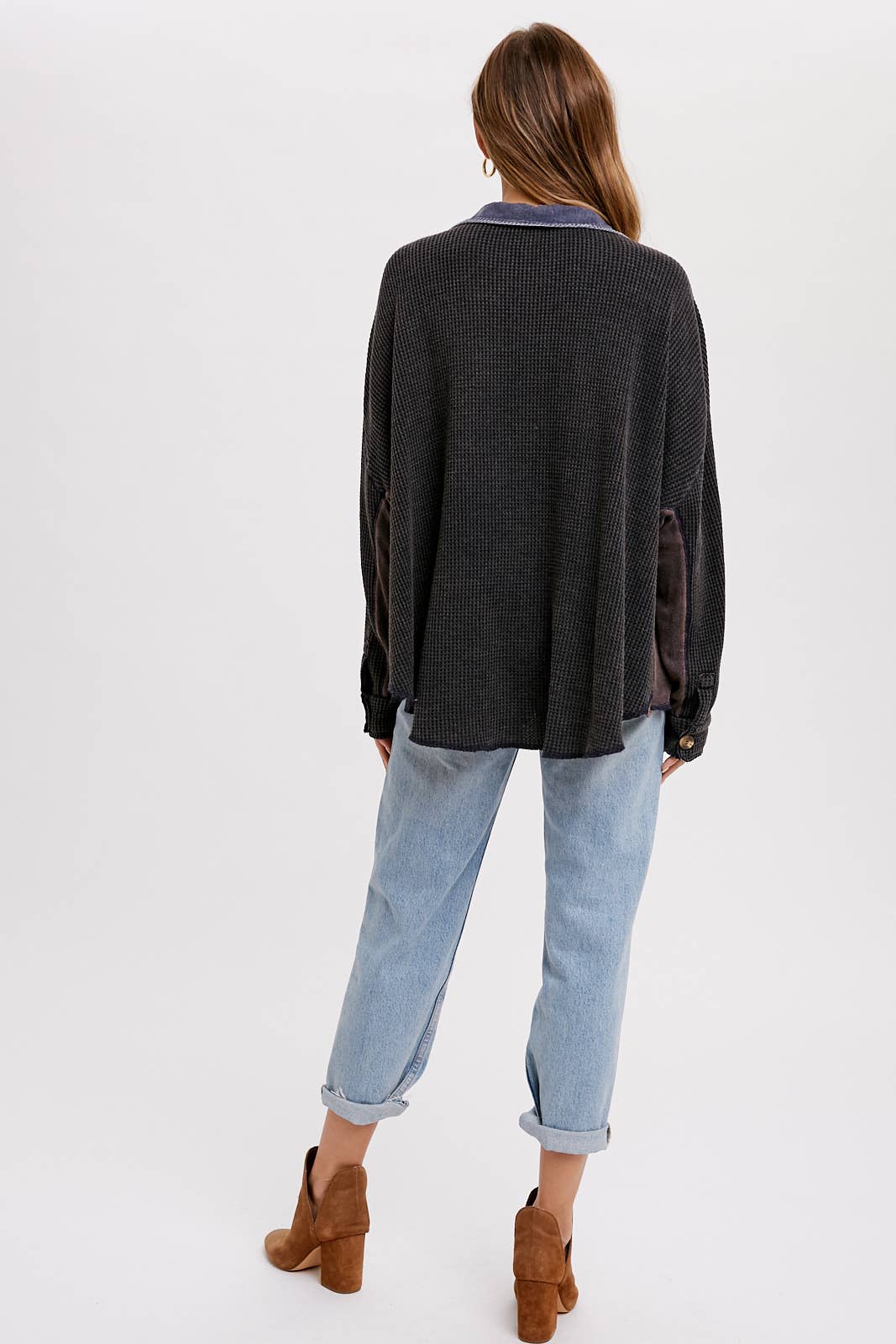 Slouchy Waffle Knit Jacket