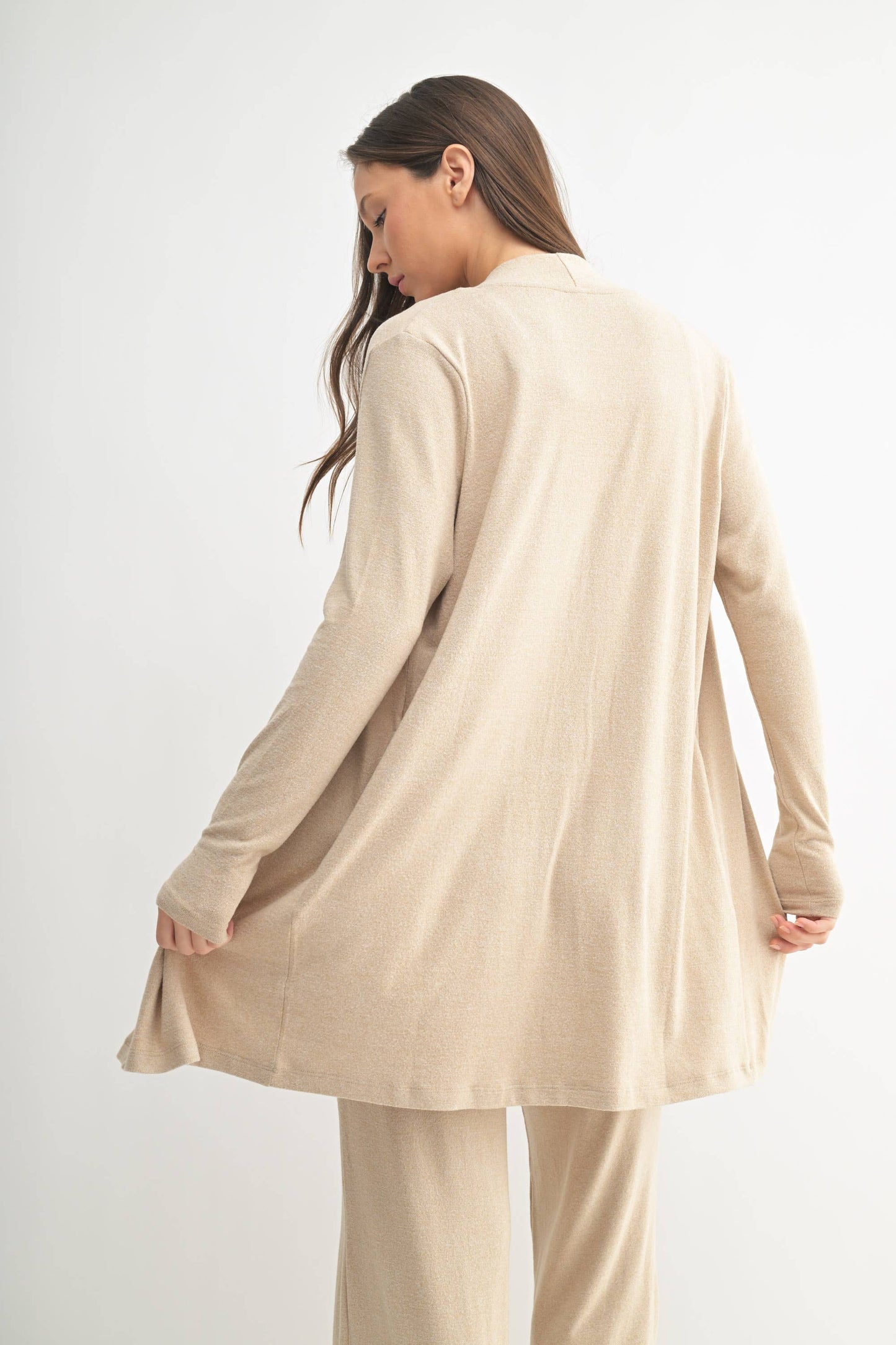 Brushed Hacci Open Cardi