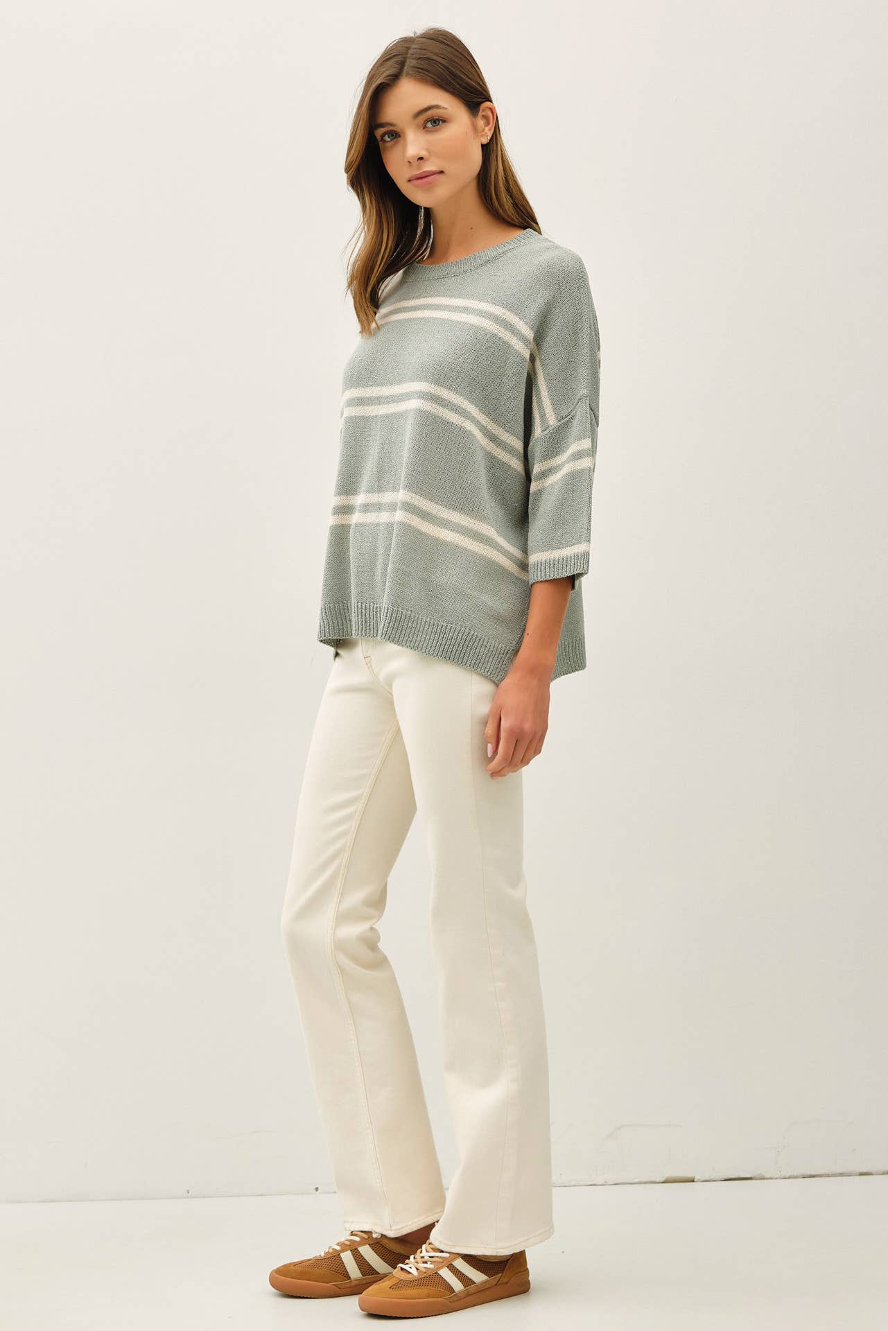 Essential Drop Shoulder Striped Sweater