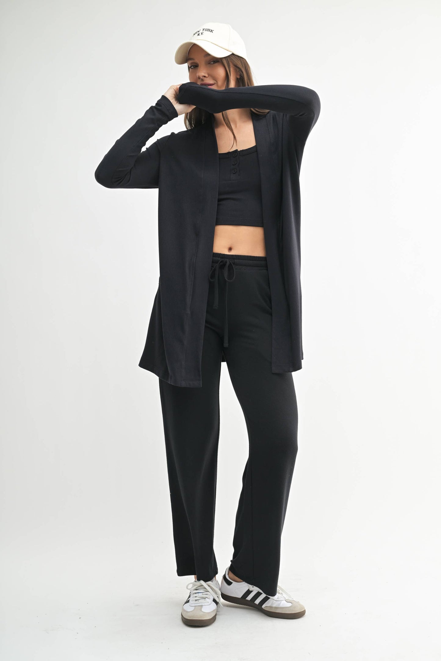 Brushed Hacci Open Cardi