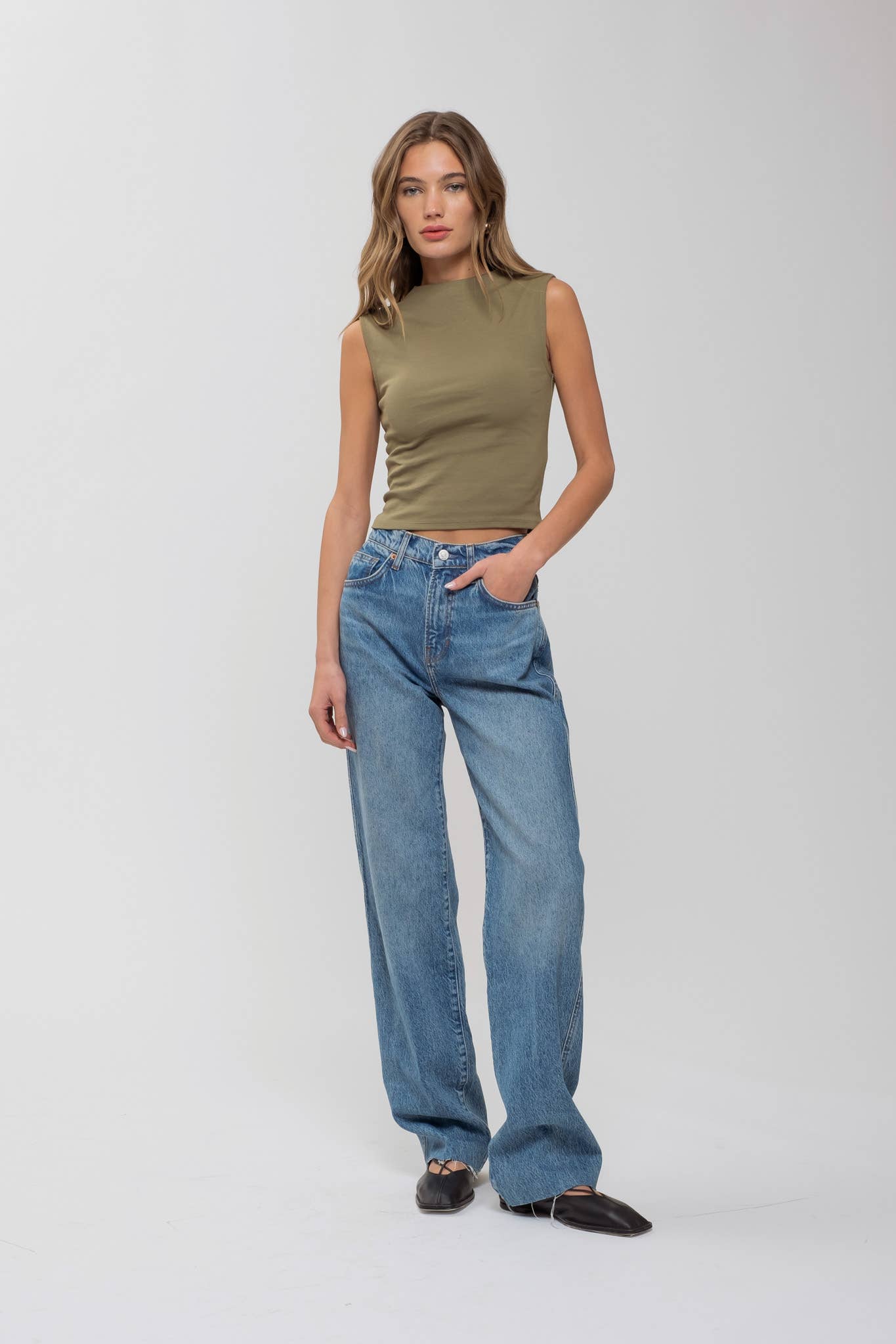The Essential Cotton Mock Neck Top
