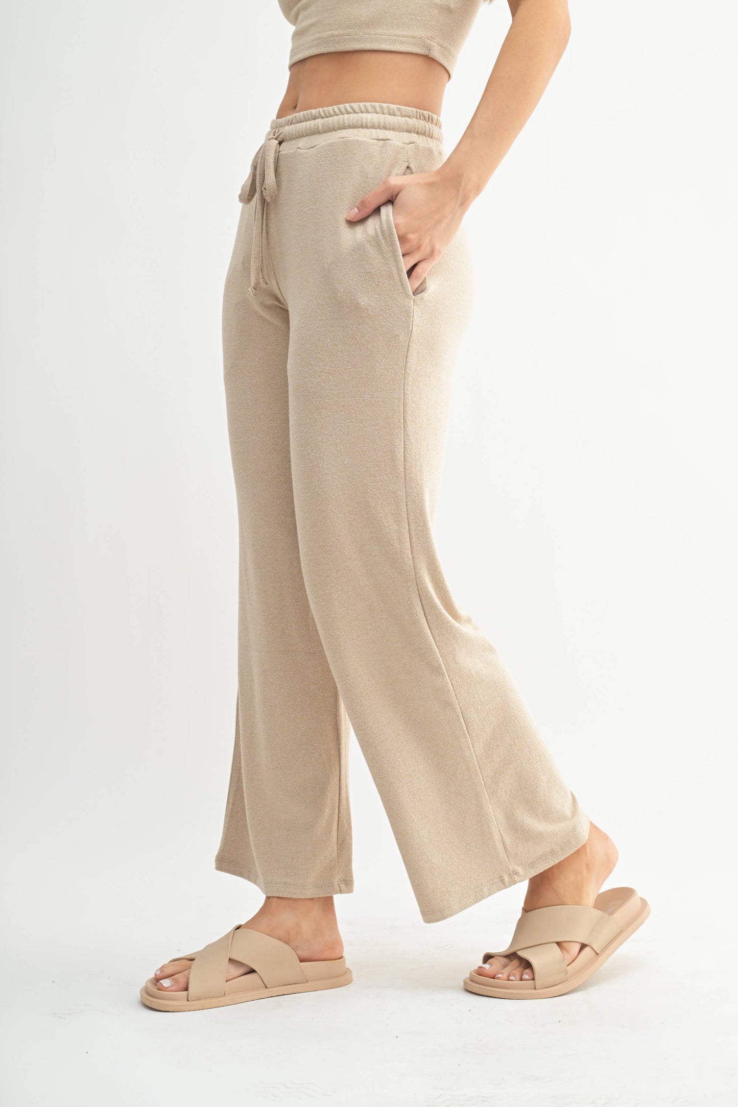 Brushed Wide Leg Lounge Pants