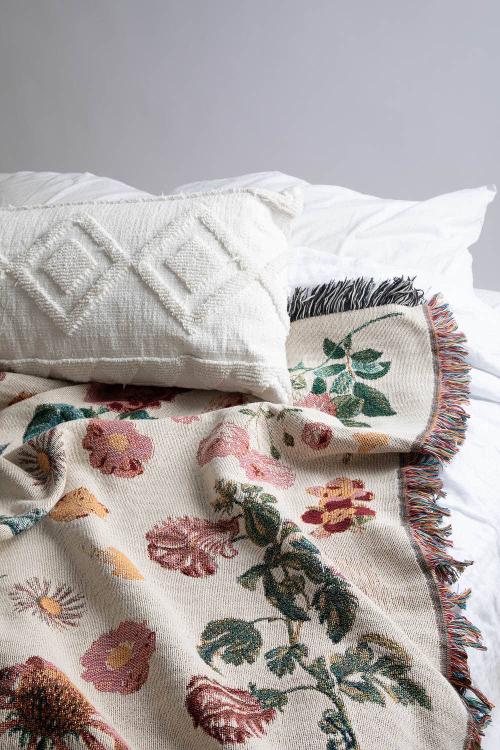 Vintage Floral Throw Blanket