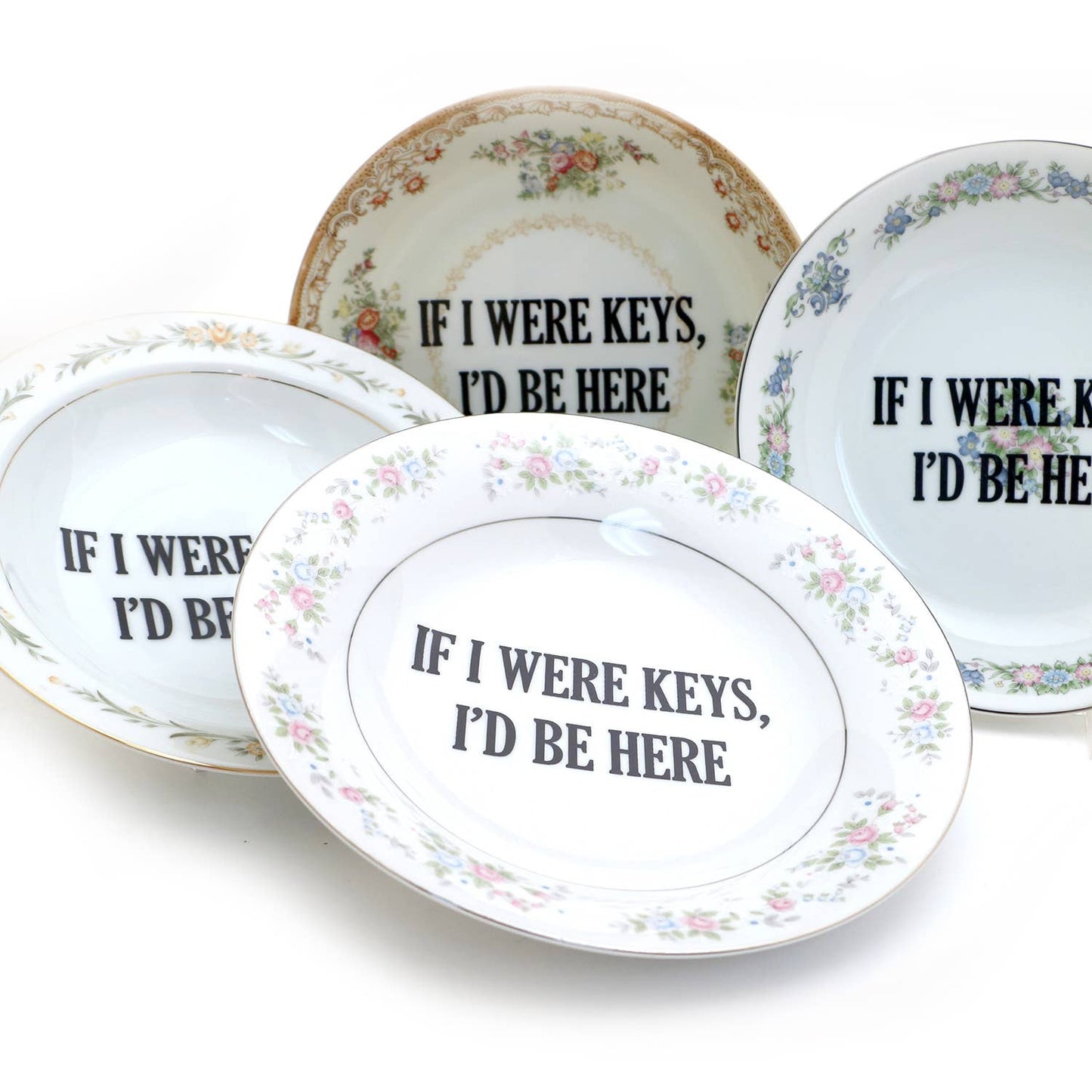 Vintage Upcycled "If I Were Keys" 8 Inch Bowl