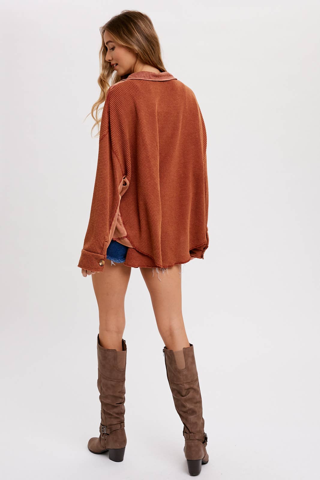 Slouchy Waffle Knit Jacket