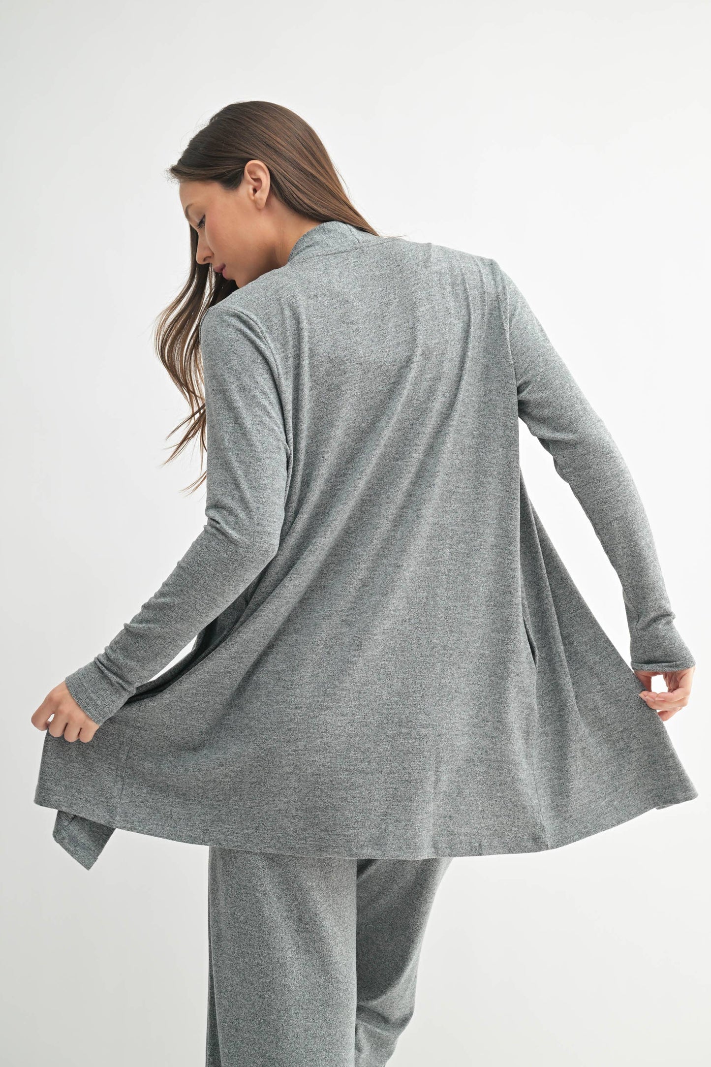 Brushed Hacci Open Cardi