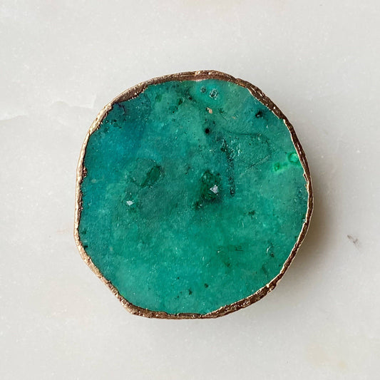 Golden Edge Natural Stone Phone Grip