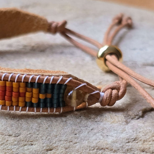 Leo Trinity Citrine Small Beaded Cuff Bracelet