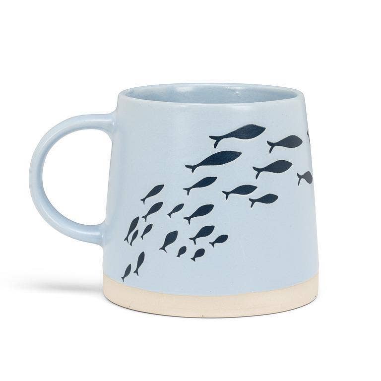 Wide Base Mug with Fish