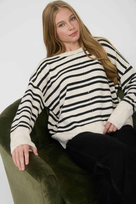 Stripe Front Seam Sweater
