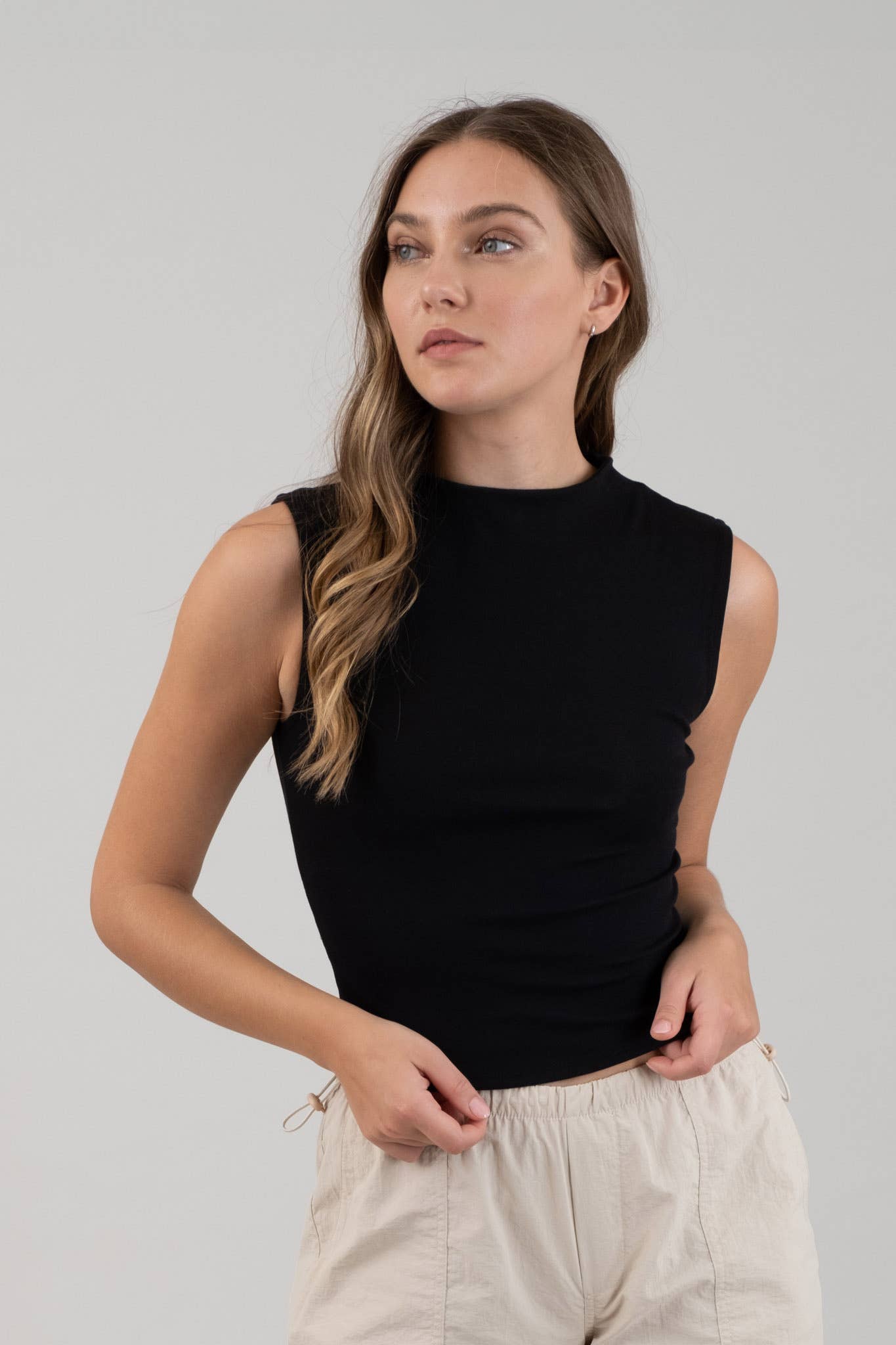 The Essential Cotton Mock Neck Top