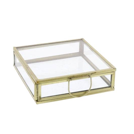 Monroe Flat Square Box - Petite - Brass