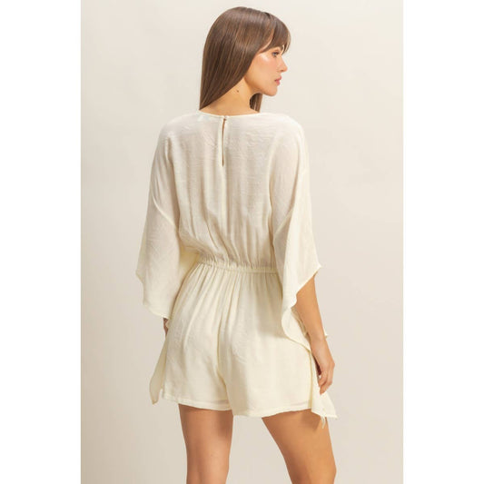 V-Neck Romper Tie Waist