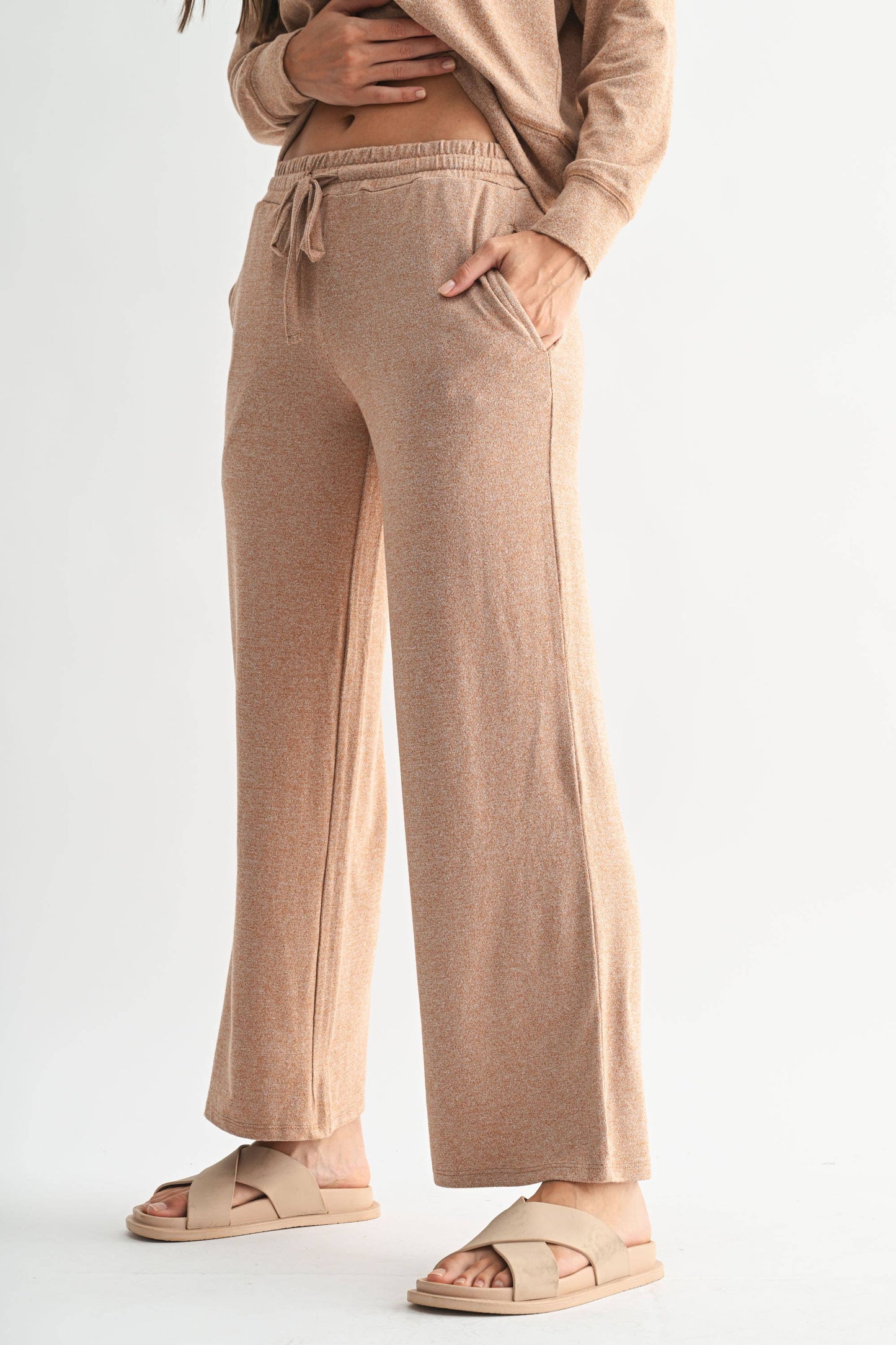 Brushed Wide Leg Lounge Pants