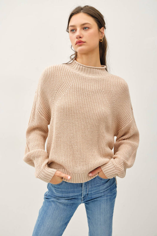 Chunky Knit Mock Neck Sweater