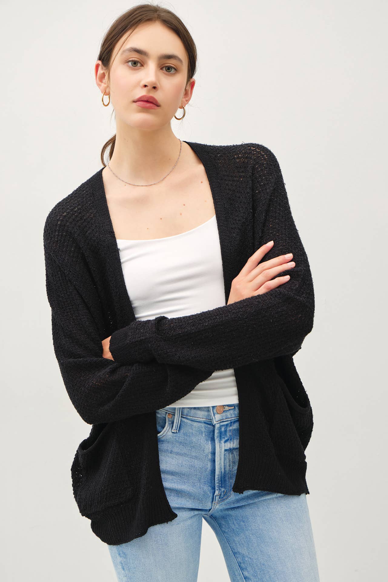 Cropped Kimono Crochet Cardi