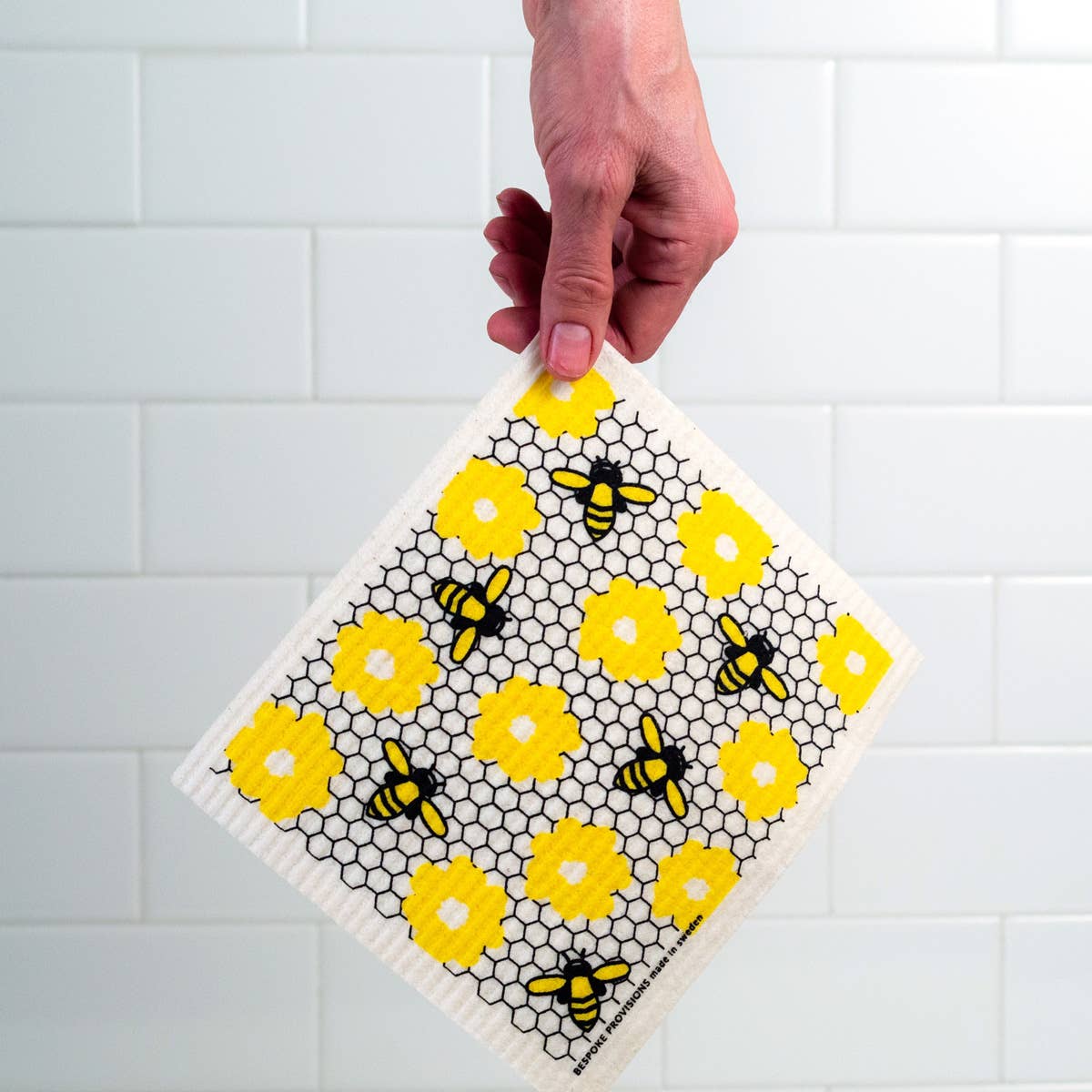 Bees on Honeycomb Swedish Dishcloth