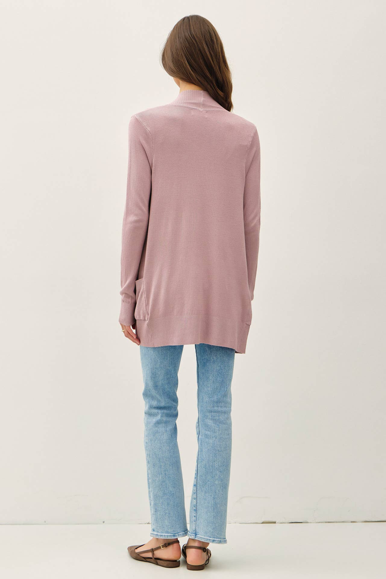 Essential Cotton Blend Open Front Cardigan