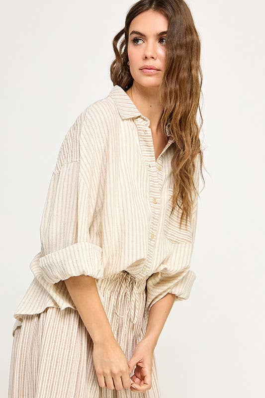 Timeless Soft Wash Striped Button Down Shirt
