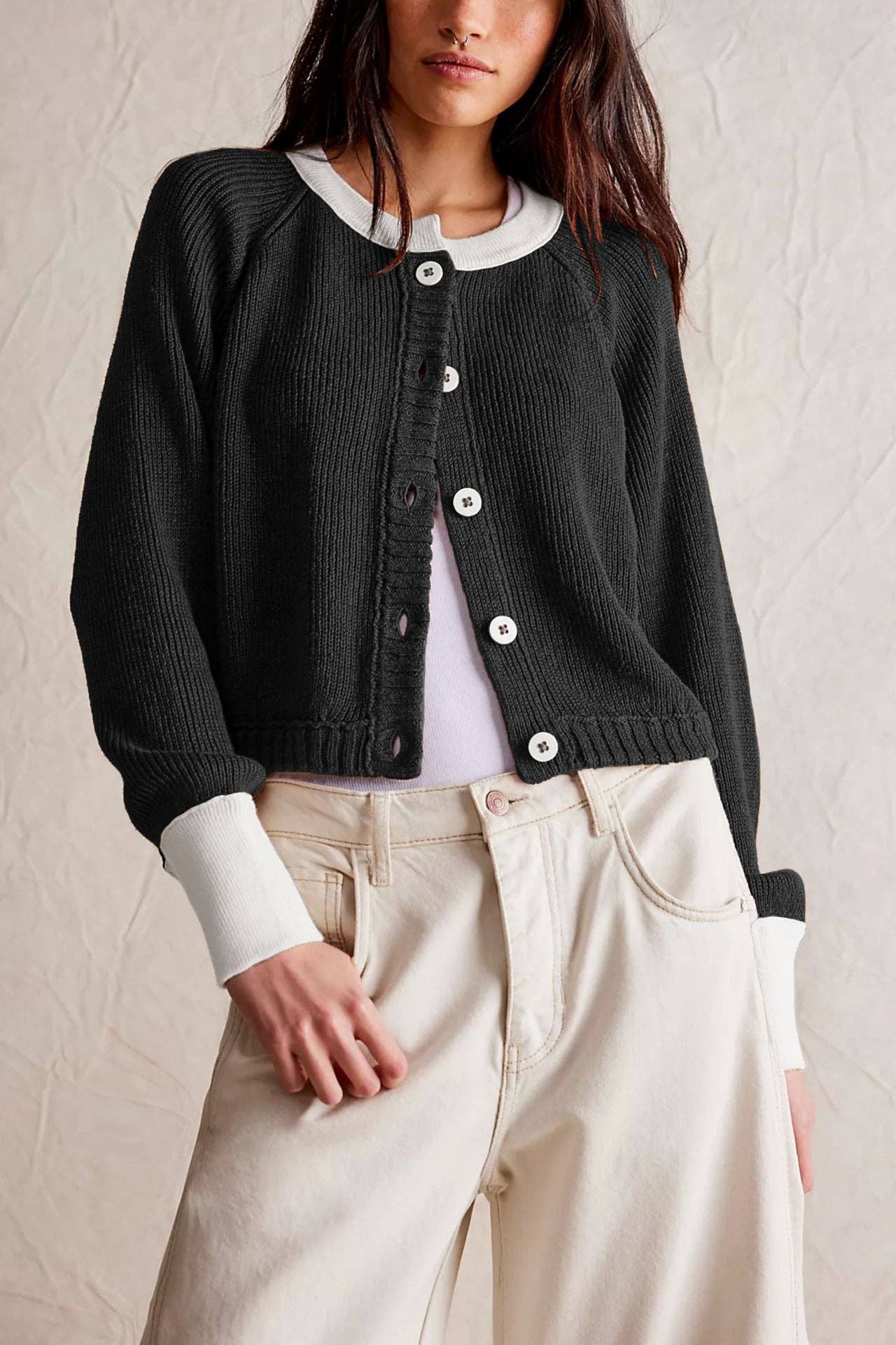Contrast Cardi