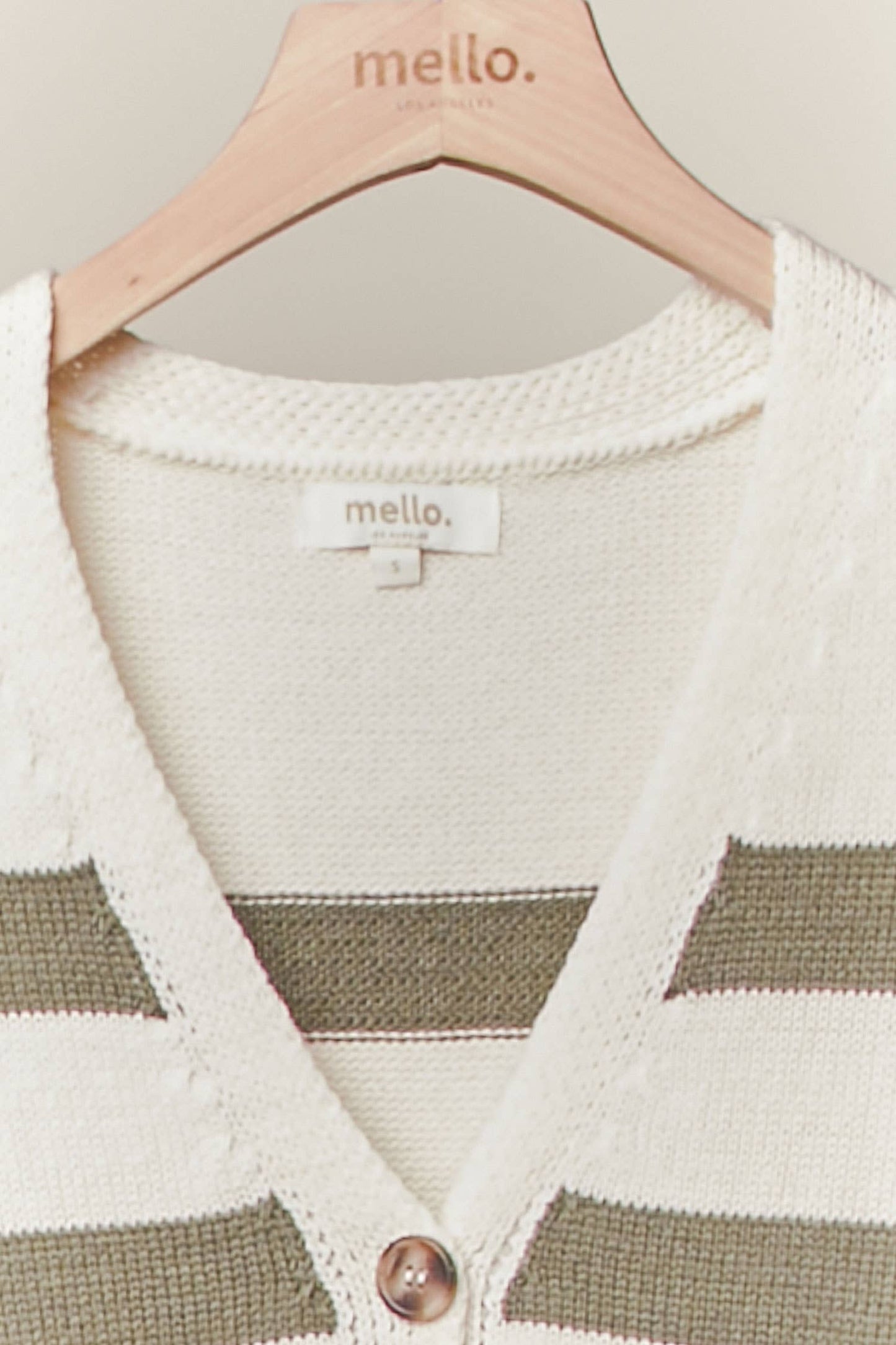 Striped V Neck Knit Cardigan