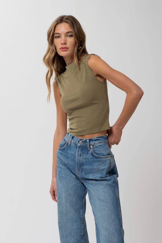 The Essential Cotton Mock Neck Top