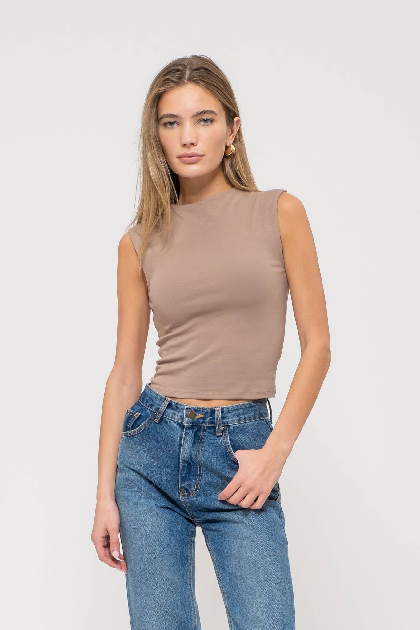 The Essential Cotton Mock Neck Top