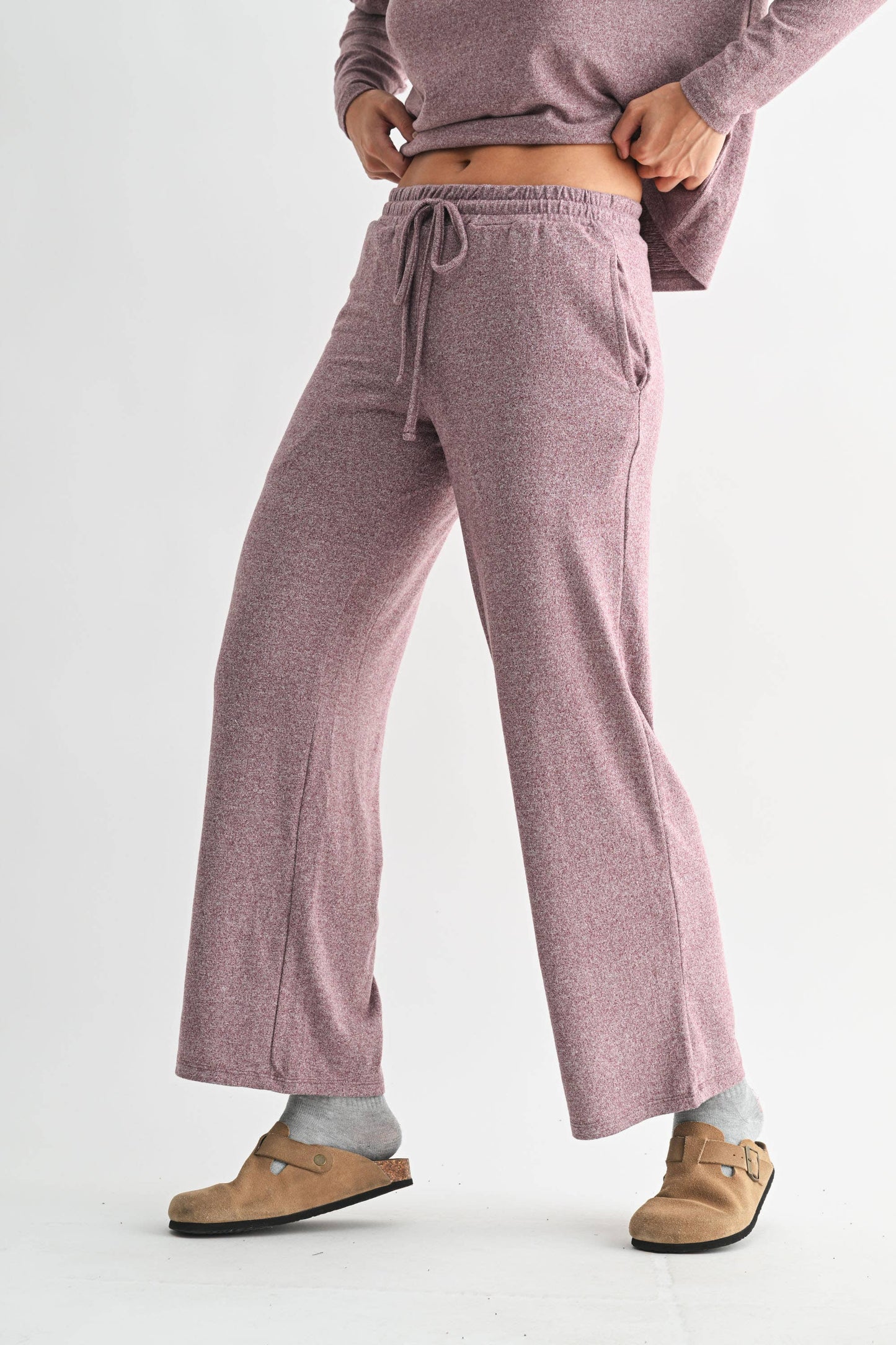 Brushed Wide Leg Lounge Pants