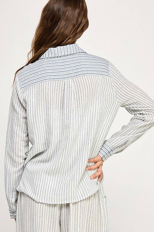 Timeless Soft Wash Striped Button Down Shirt