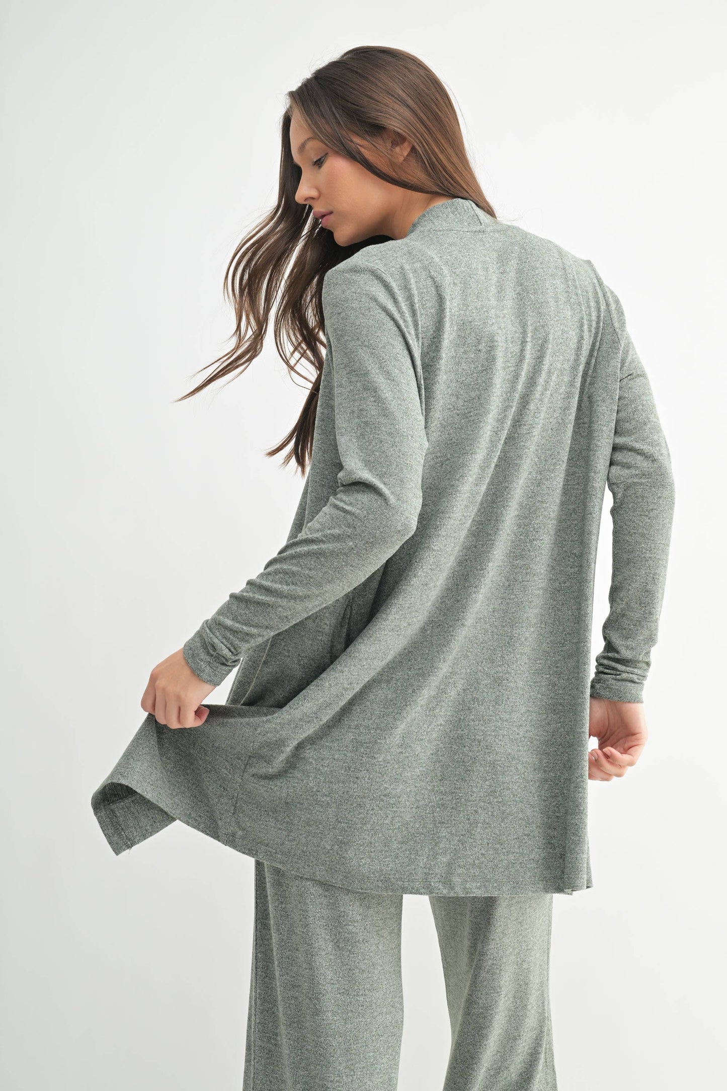 Brushed Hacci Open Cardi