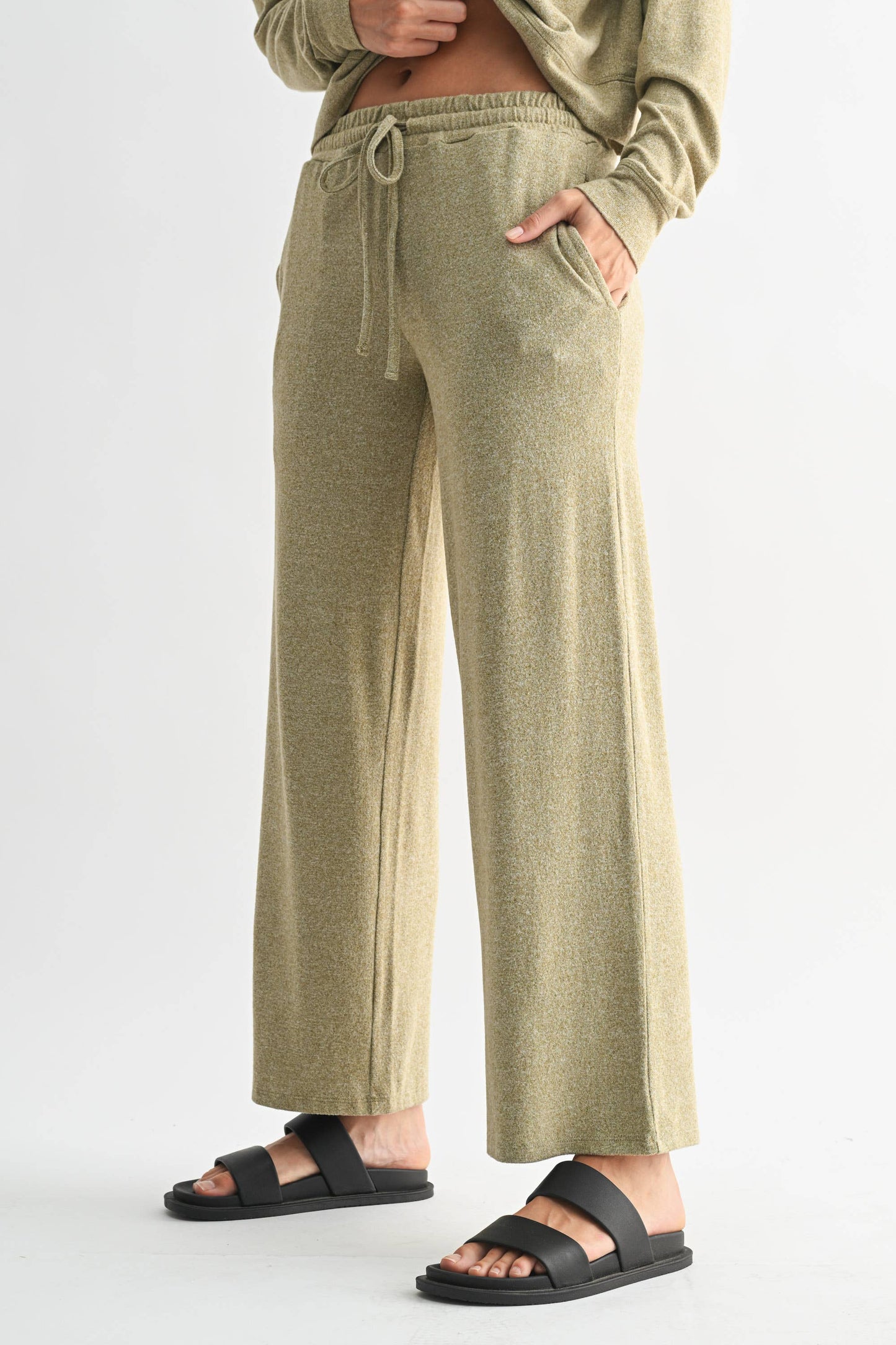 Brushed Wide Leg Lounge Pants