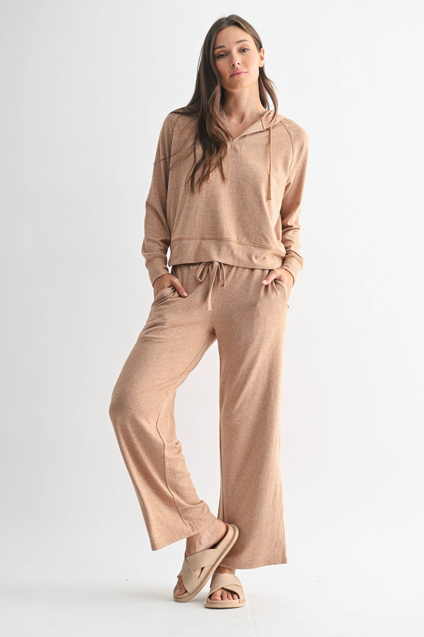 Brushed Wide Leg Lounge Pants