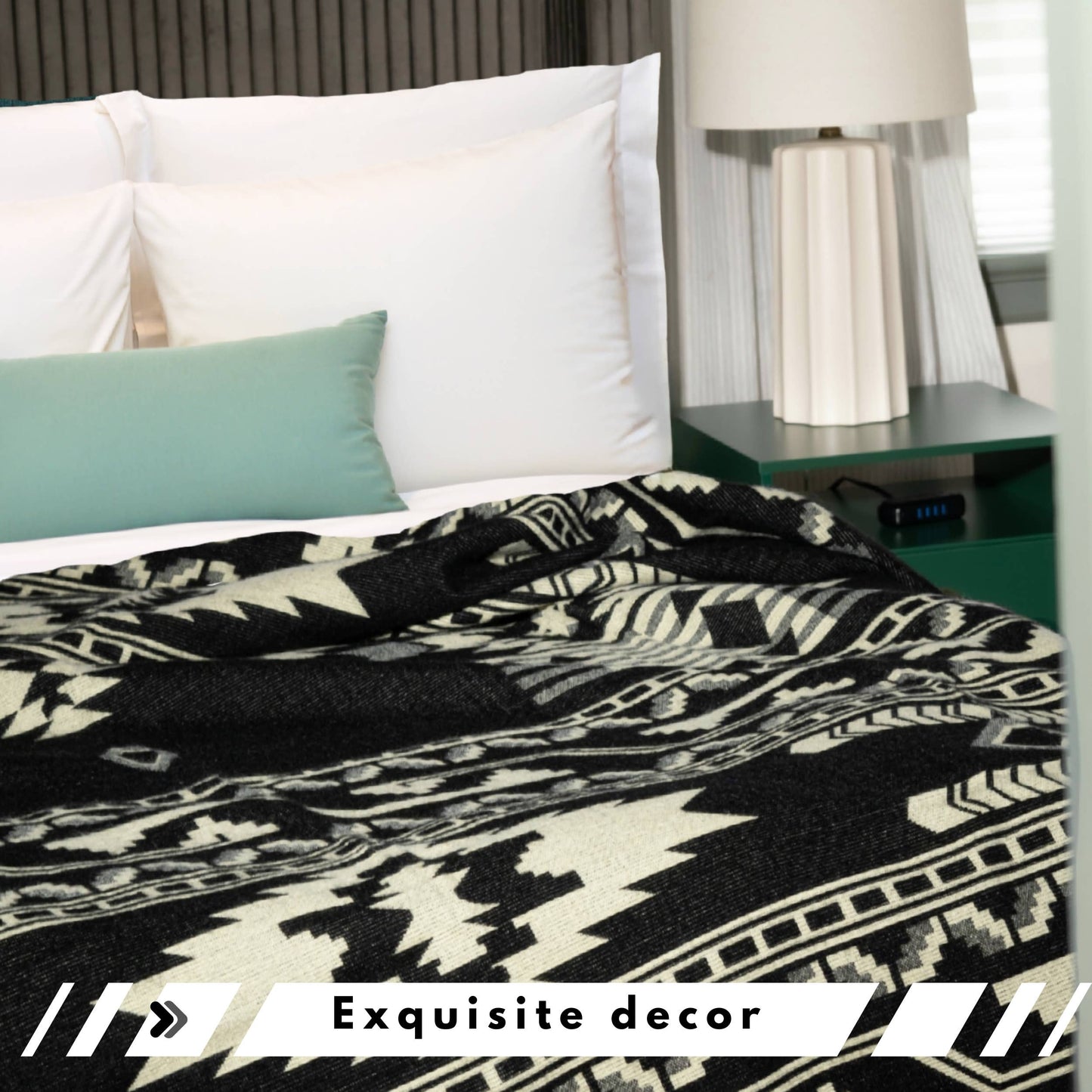 Los Abuelos - Black Native Blanket