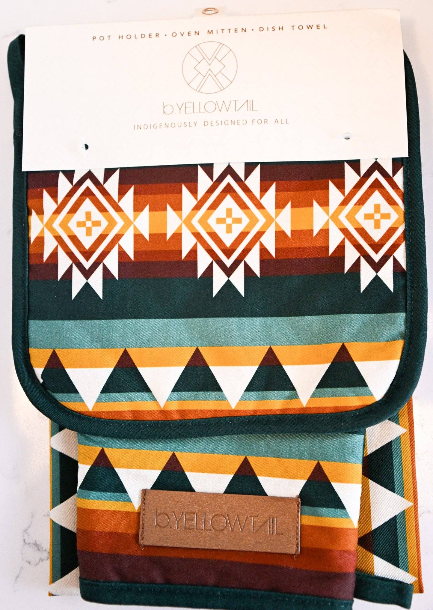 B.Yellowtail Kitchen Towel, Oven Mitt & Pot Holder Set