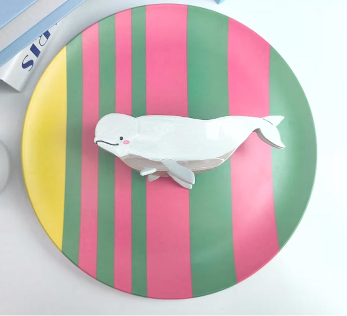 Beluga Whale Large Hair Claw - Eco Acetate