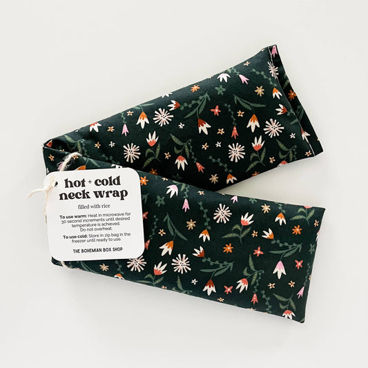 Hot & Cold Therapy Neck Wrap - Dark Green Floral