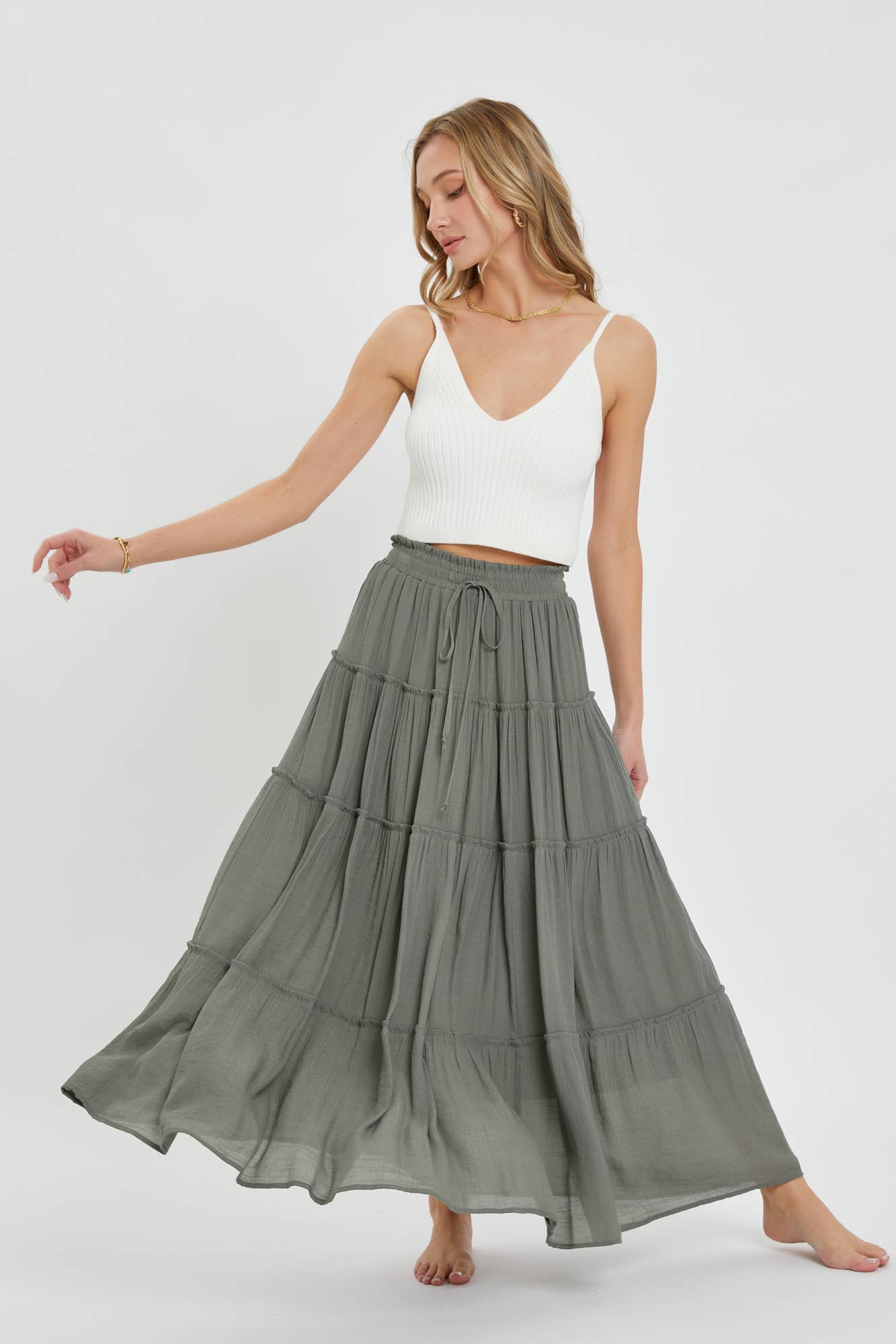 BESTSELLER TIERED MAXI SKIRT