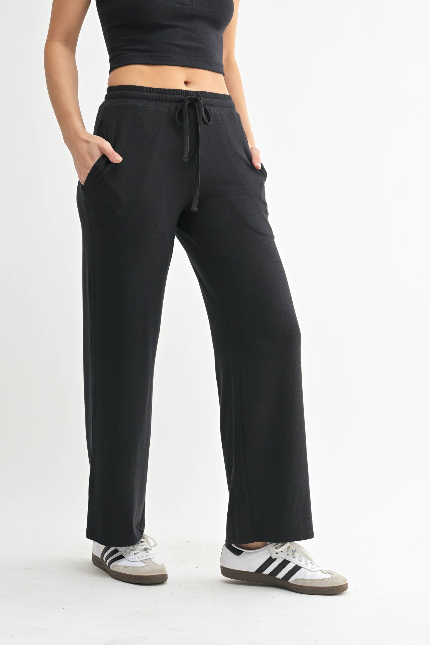 Brushed Wide Leg Lounge Pants