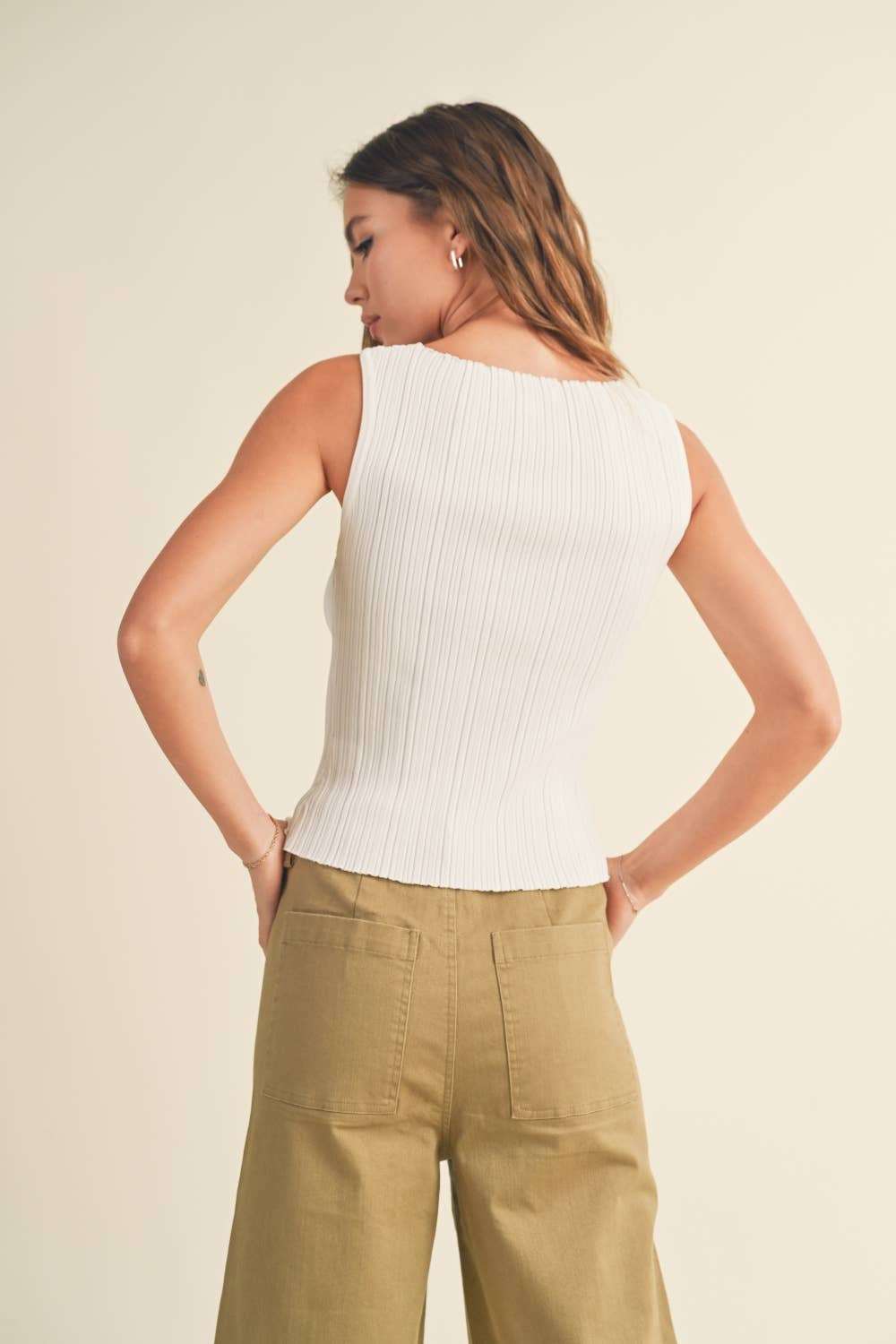 VISCOSE RIBBED KNITTED TOP