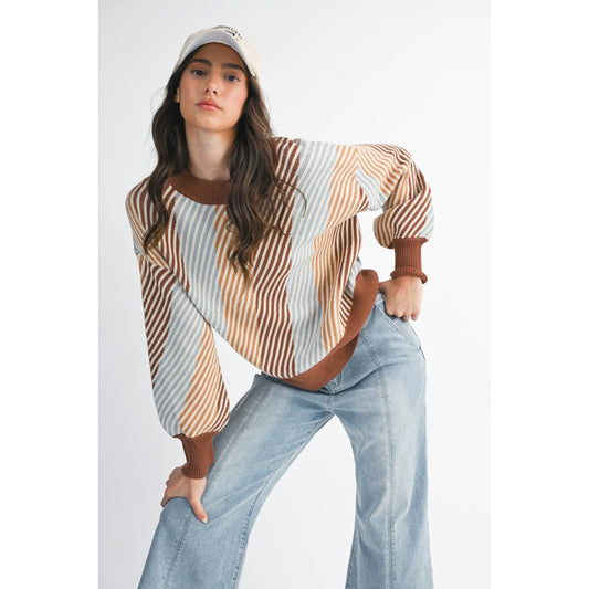 Wavy Striped Cozy Sweater
