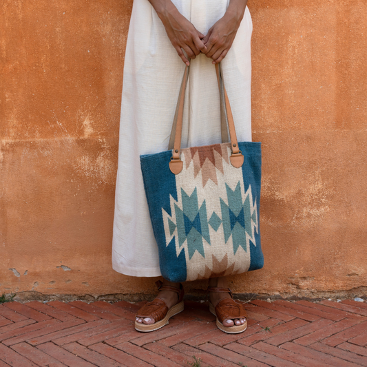 Playa Bucket Wool Bucket Tote–Leather Strap
