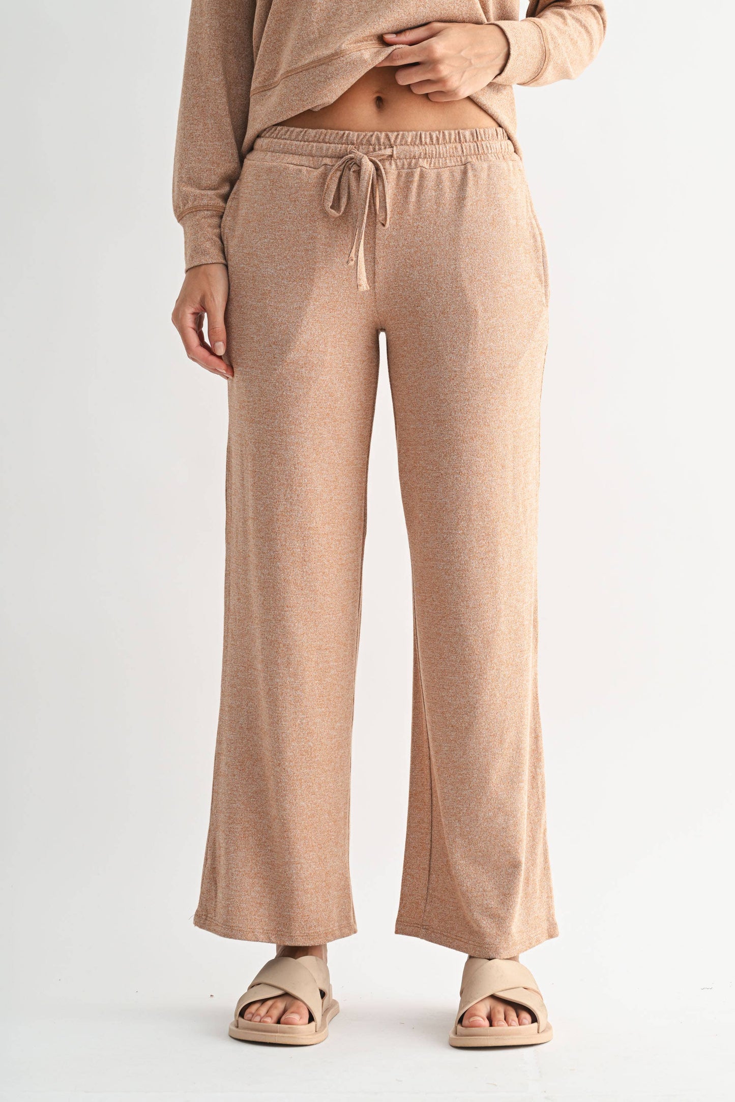 Brushed Wide Leg Lounge Pants
