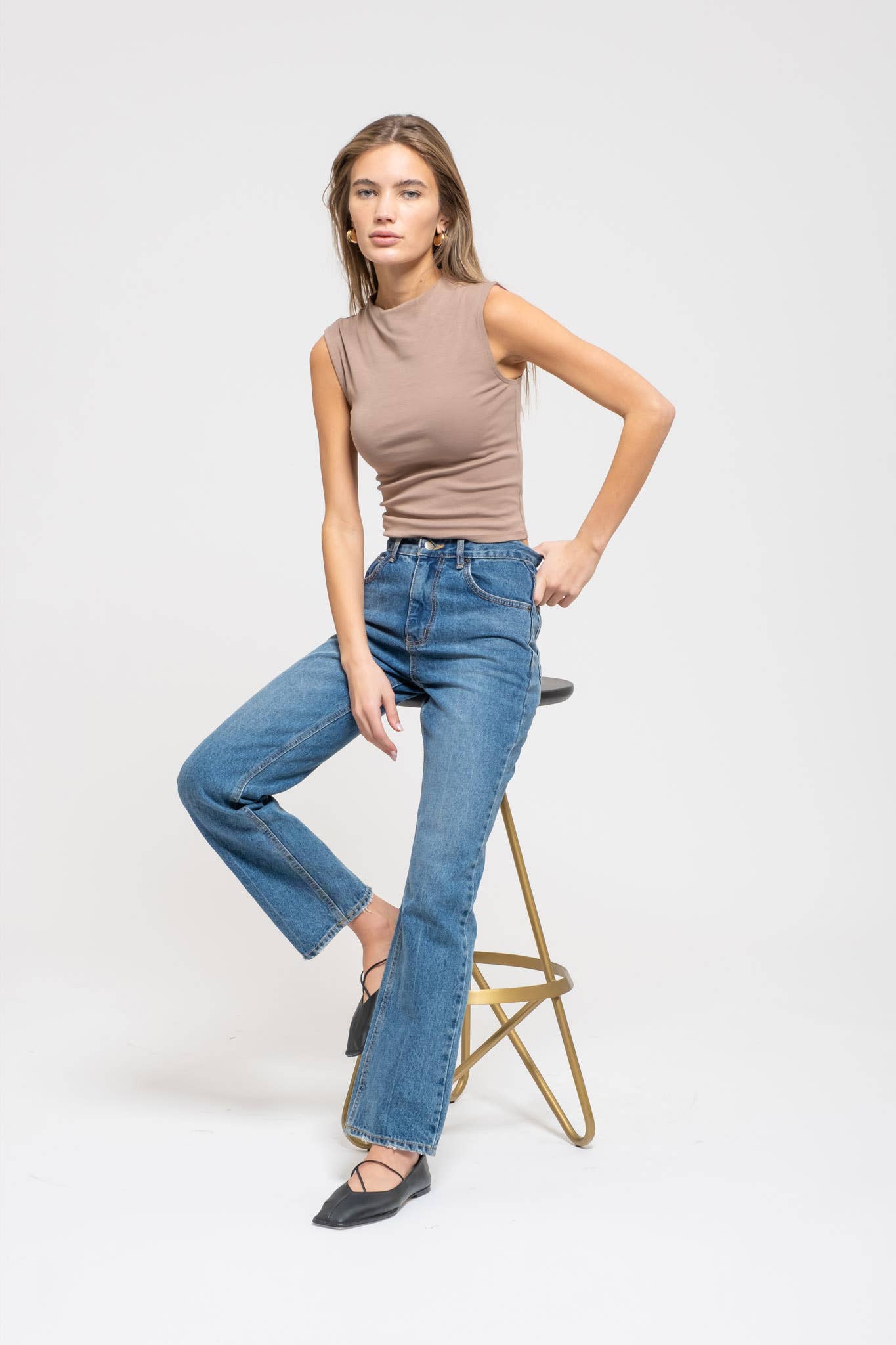 The Essential Cotton Mock Neck Top